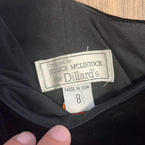 Jessica McClintock Vintage Velvet & Taffeta Gown Size 8 Victorian Cosplay Dress - Picture 6 of 15